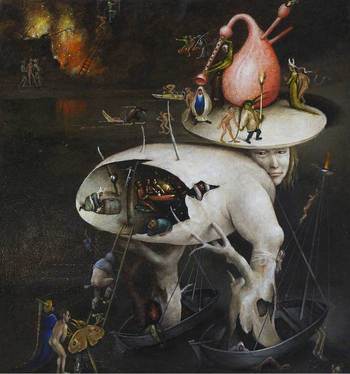 Autoportrait satanique d'après Hieronymus Bosch